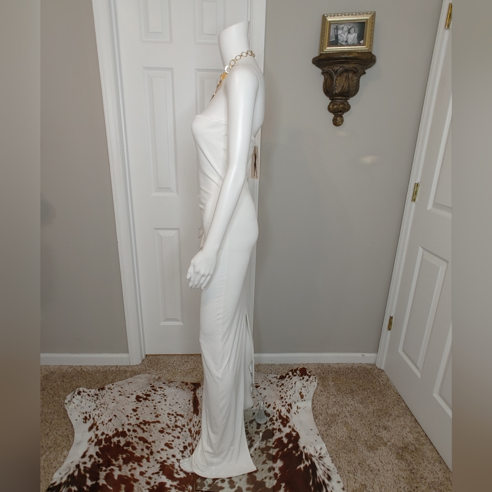 NAKED WARDROBE: THE NW TUBE DRESS, WHITE L - Picture 10 of 16